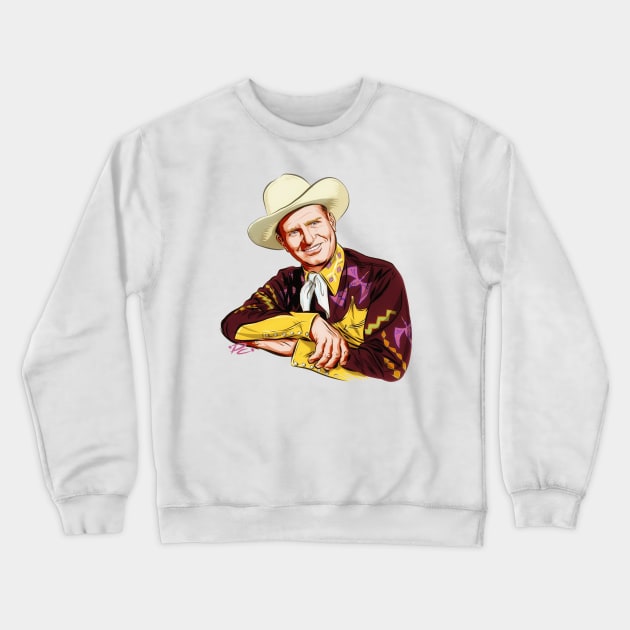 Gene Autry - An illustration by Paul Cemmick Crewneck Sweatshirt by PLAYDIGITAL2020